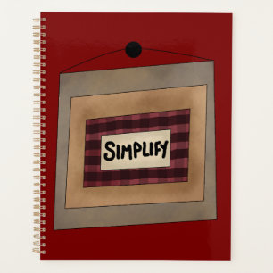 Ländliche Minimalistische Simplify-Wortkunst Planer