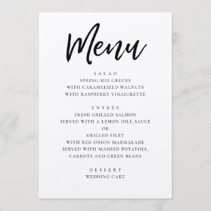 Ländliche moderne Hochzeit. Land Schrift Kalligraf Menükarte