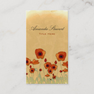 Ländliche Mohn Geschäftskarte Visitenkarte