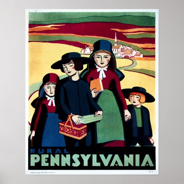 LÄNDLICHE PENNSYLVANIEN Vintager Tourismus Werbung Poster (Vorne)