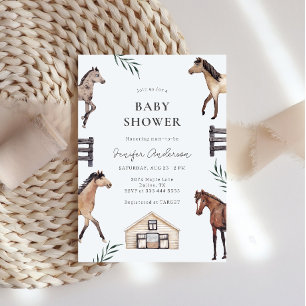 Ländliche Pferdefarm-Baby-Shower-Einladung Einladung