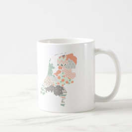 Ländliche Provinz Karte Geometric Patchwork Style Kaffeetasse