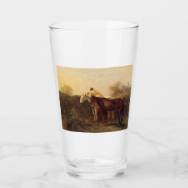 Ländliche Rendezvous (Romantischer Kuss auf dem Pf Glas