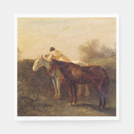 Ländliche Rendezvous (Romantischer Kuss auf dem Pf Serviette