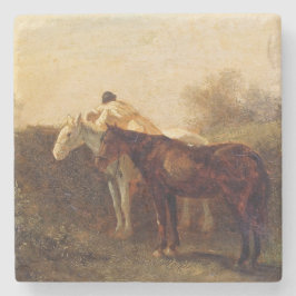Ländliche Rendezvous (Romantischer Kuss auf dem Pf Steinuntersetzer