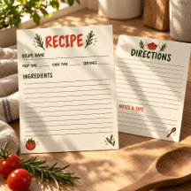 Ländliche Rezeptkarte Zutaten und Anweisungen