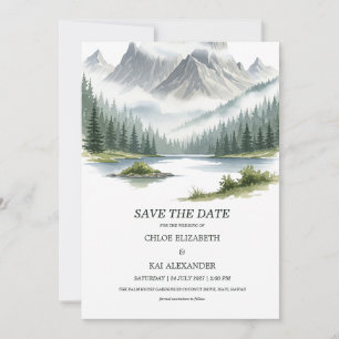 Ländliche Rocky-Mountain-Waldlandschaft - Heiratsa Save The Date