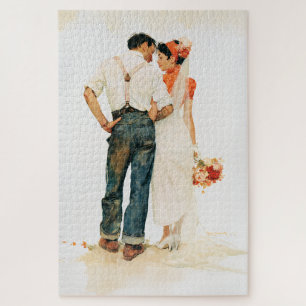 Ländliche Romantik-Hochzeitsillustration