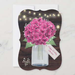 Ländliche rosa Blumen-Geburtstagskarte für Schwest Karte