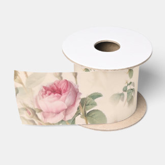 Ländliche rosa Rosen Satinband