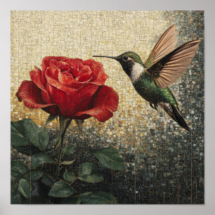 Ländliche Rosen-Blumenkunst für die Inneneinrichtu Poster