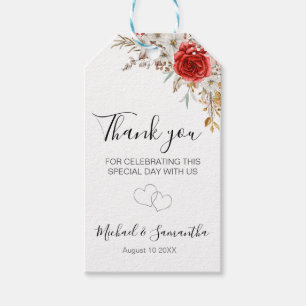 Ländliche Rosen-Land-Hochzeit Geschenkanhänger