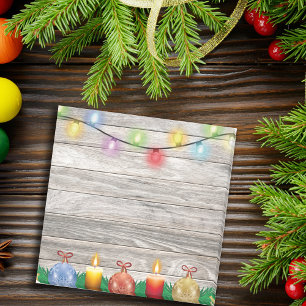 Ländliche rustikale Ornamente auf Holz Weihnachten Post-it Klebezettel