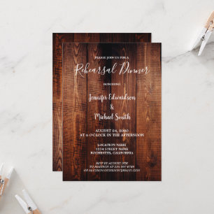 Ländliche Scheunen-Hochzeitsprobe-Dinner aus rusti Einladung