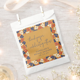 Ländliche Senfblaue Florale Hochzeitsdusche Danke  Geschenktütchen