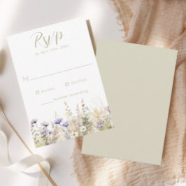 Ländliche Sommerwiese Wildblumen Hochzeit Antwortk RSVP Karte
