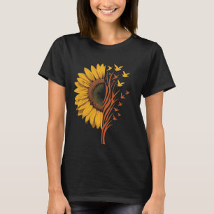 Ländliche Sonnenblume Natur Vögel im Flug T-Shirt