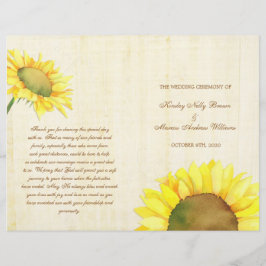 Ländliche Sonnenblumen Hochzeitstag Bi Fold Progra