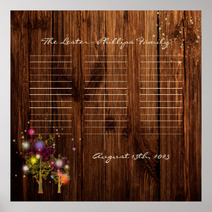 Ländliche Spiralbäume Hochzeit Poster