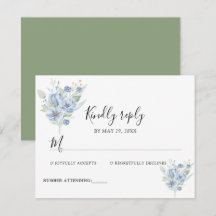 ländliche staubblaue Wasserfarben Blumen & Blätter