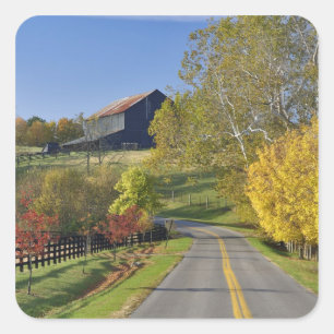 Ländliche Straße durch die Bluegrass-Region von Ke Quadratischer Aufkleber