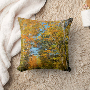 Ländliche Straße Herbstfarben New Hampshire Kissen