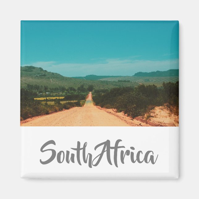 Ländliche Straße Südafrika Landschaftsbild Magnet (Vorne)