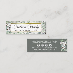 Ländliche südliche Baumwolle und botanische sozial Mini Visitenkarte