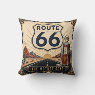 Ländliche südwestliche Retro-Route-66-Präsentation Kissen