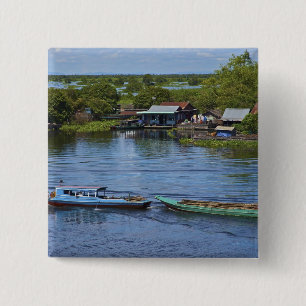 Ländliche Szene, Tonle Sap See, Siem Reap, Angkor, Button