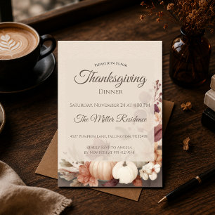 Ländliche Thanksgiving-Dinner-Einladung Einladung