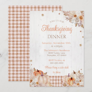 Ländliche Thanksgiving-Dinnerparty Einladung