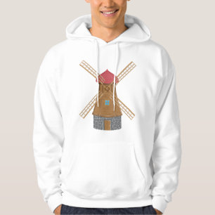 Ländliche traditionelle hölzerne Windmühle Hoodie