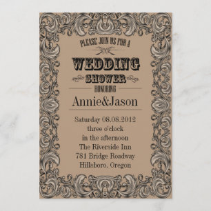 ländliche Typografie Western-Country-Hochzeit Einladung