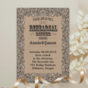 ländliche Typografie Western-Country-Hochzeit Einladung