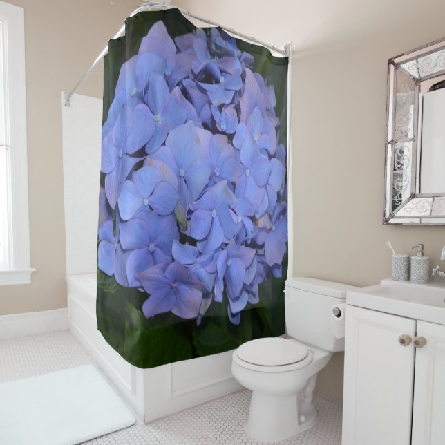 Ländliche Violette Hydrangea macrophylla   Duschvorhang (Beispiel)