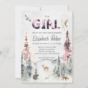 Ländliche Wald-Baby-Shower-Einladung