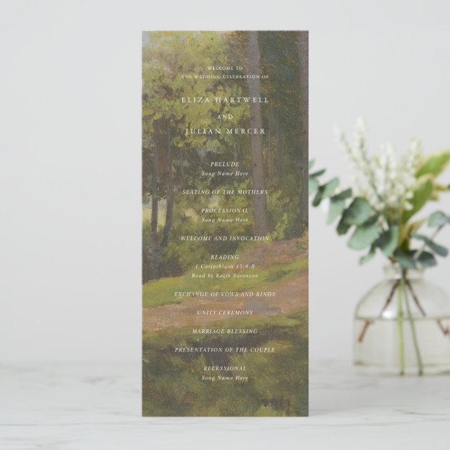 Ländliche Wald-Hochzeit Eleganz Programm (Stehend Vorderseite)