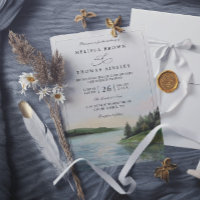 Ländliche Waldsee-Landschafts-Berg-Hochzeit
