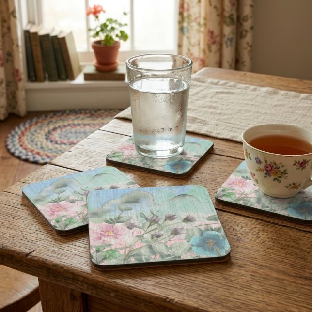 Ländliche Wasserfarben-Wildblumen Getränkeuntersetzer (Von Creator hochgeladen)