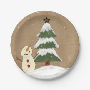 Ländliche Weihnachtsbaum-Papierplatten Pappteller