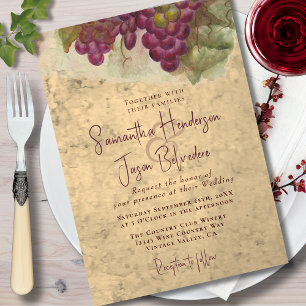 Ländliche Weinberg-Weinland-Hochzeit Einladung