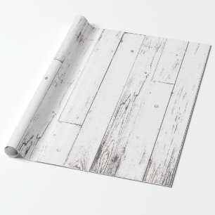 Ländliche Weiße Holz Shabby Chic Landhochzeit Geschenkpapier