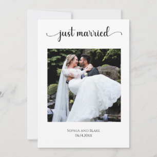 Ländliche weiße und rosa Hochzeitsanzeige mit Foto Einladung