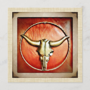 Ländliche Western Bull Horns Einladung