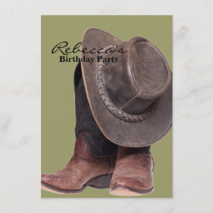 ländliche Western-Rodeo-Cowboystiefel Einladung
