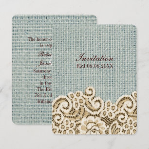 ländliche westliche Hochzeit in beige mit Spitze u Einladung