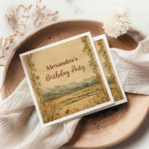 Ländliche Wildblumen-Berg-Geburtstag