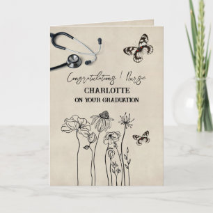 Ländliche Wildblumen gratulieren Krankenschwester Karte