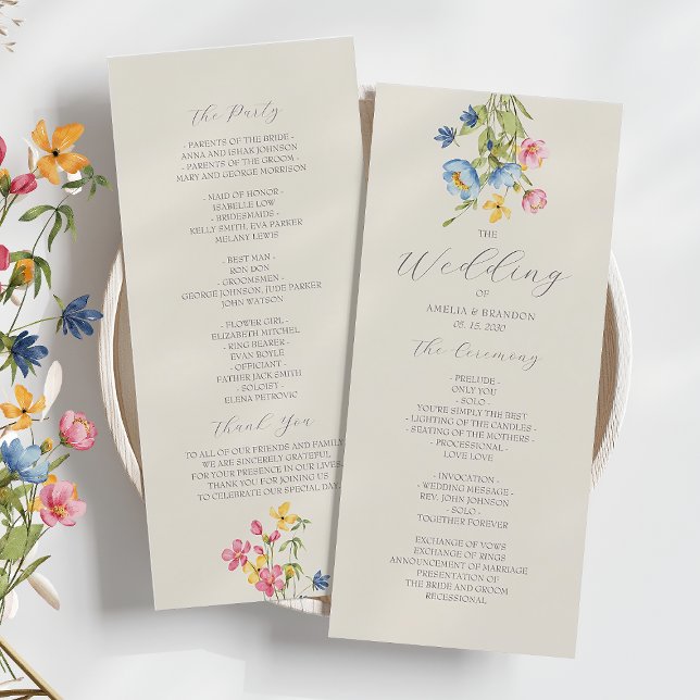 Ländliche Wildblumen-Hochzeit Programm (Von Creator hochgeladen)